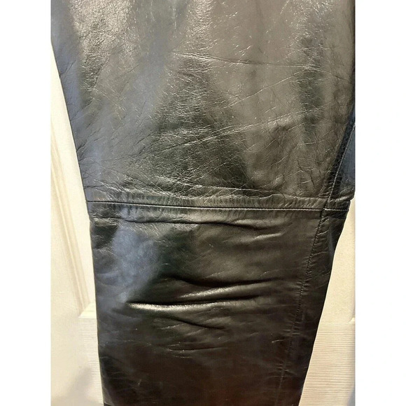 Gap Vintage Women’s Black Genuine Leather Bootcut Pants Size 14 - Picture 4 of 11